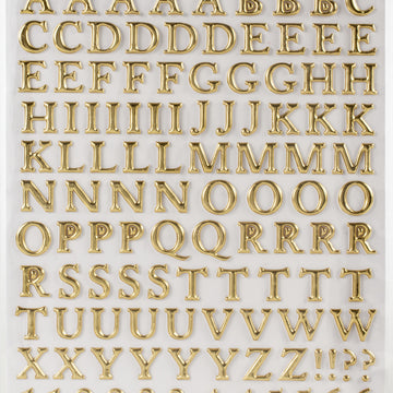 American Crafts Indigo & Ivy Puffy Stickers - Alphabet W/Gold Foil