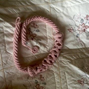 Pink Fiber Art Necklace