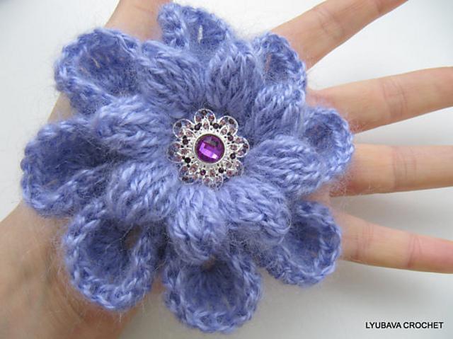 Mohair Flower Broosh 8Petal 2Layer Tutorial