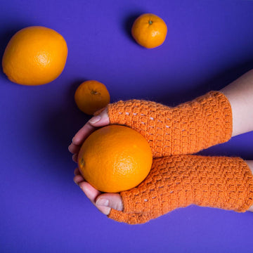 Orange crush crochet mittens