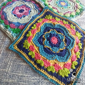 Bold Buttercup Flower Crochet Square