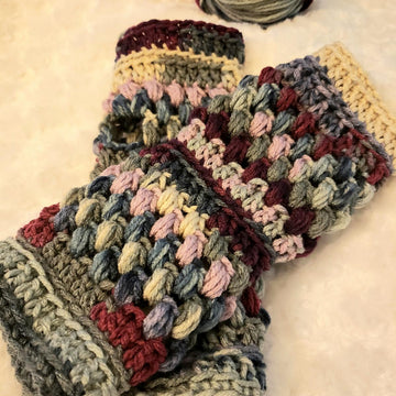 Puff Stitch Fingerless Gloves