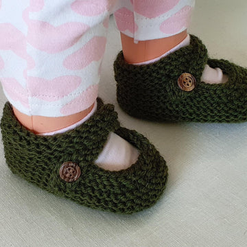 Melinda - 8ply buttoned baby shoes