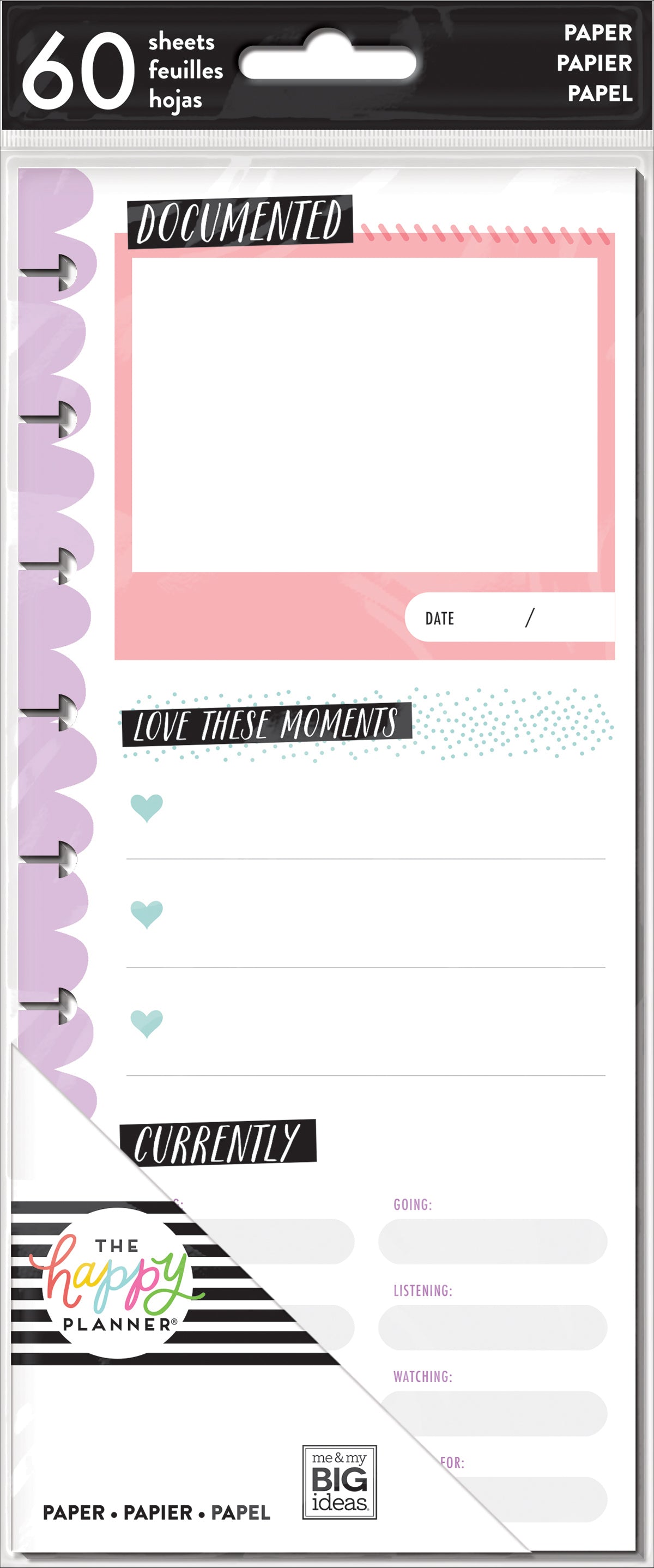 Happy Planner Medium Half Sheet Fill Paper 60/Pkg - Currently