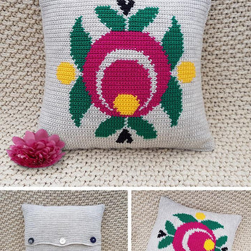 CROCHET Cushion Cover - Fuchsia