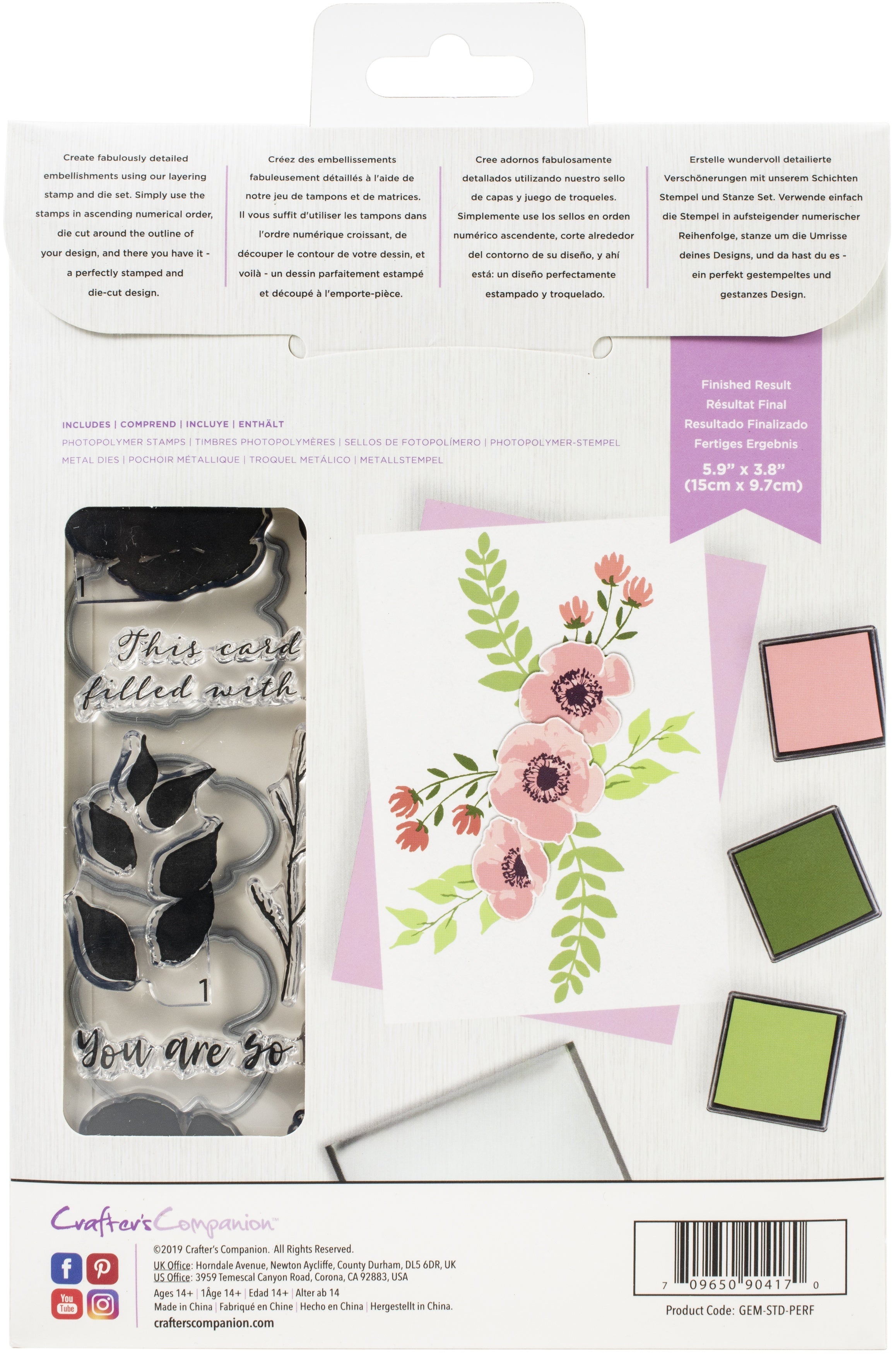 Crafter's Companion Gemini Layering Stamps & Dies - Flowers