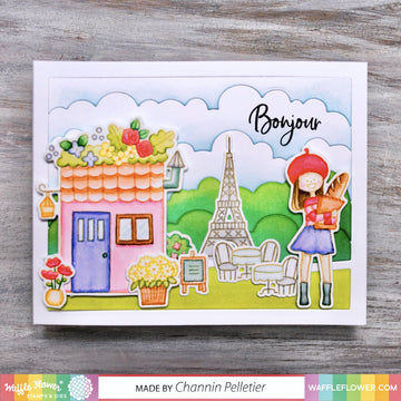 Waffle Flower Crafts Clear Stamps 4"X6" - Bonjour
