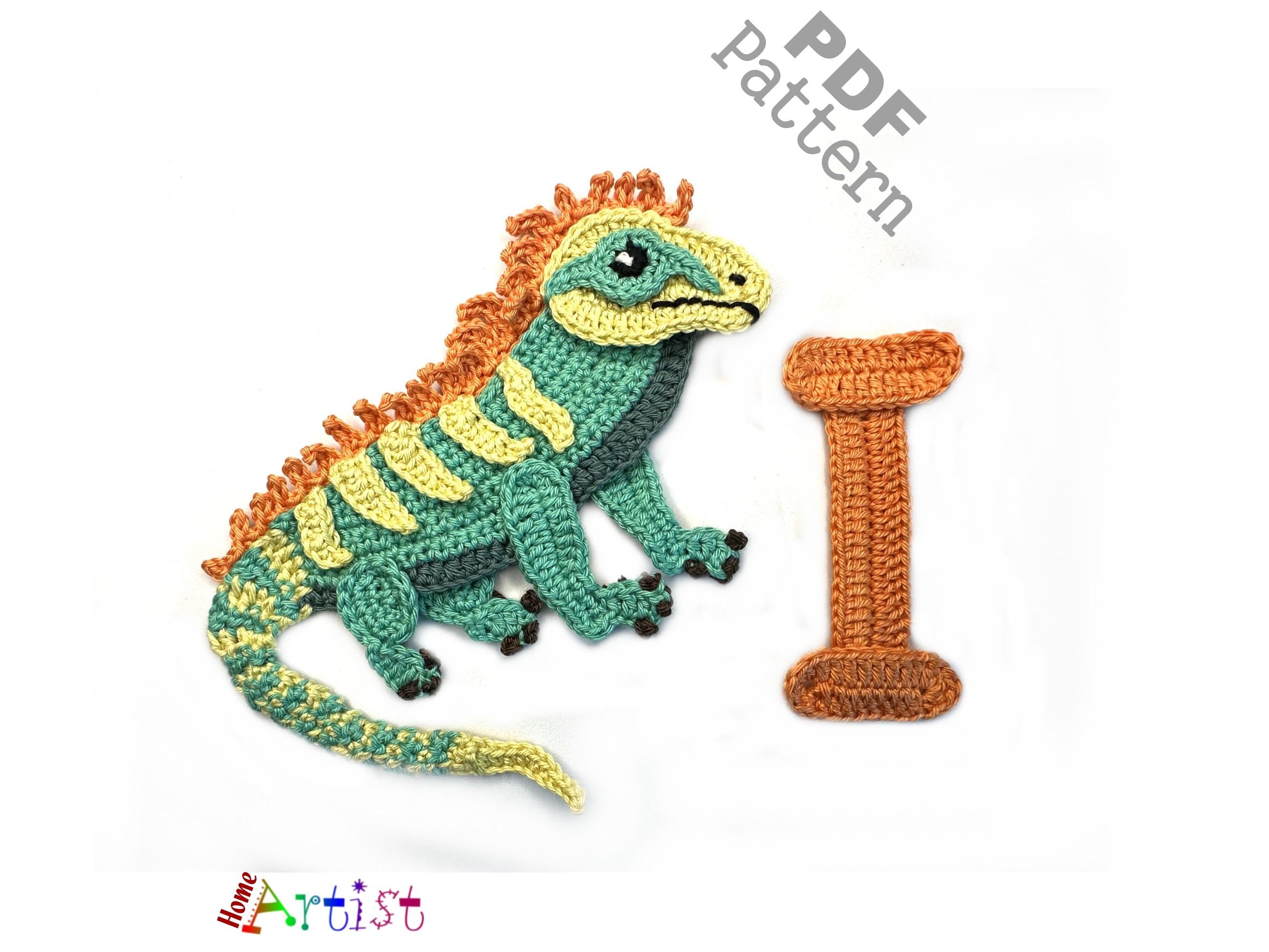 Crochet Animal Alphabet I Iguana pattern