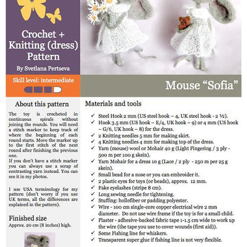 097 Mouse Sofia Crochet+Knitting(dress)