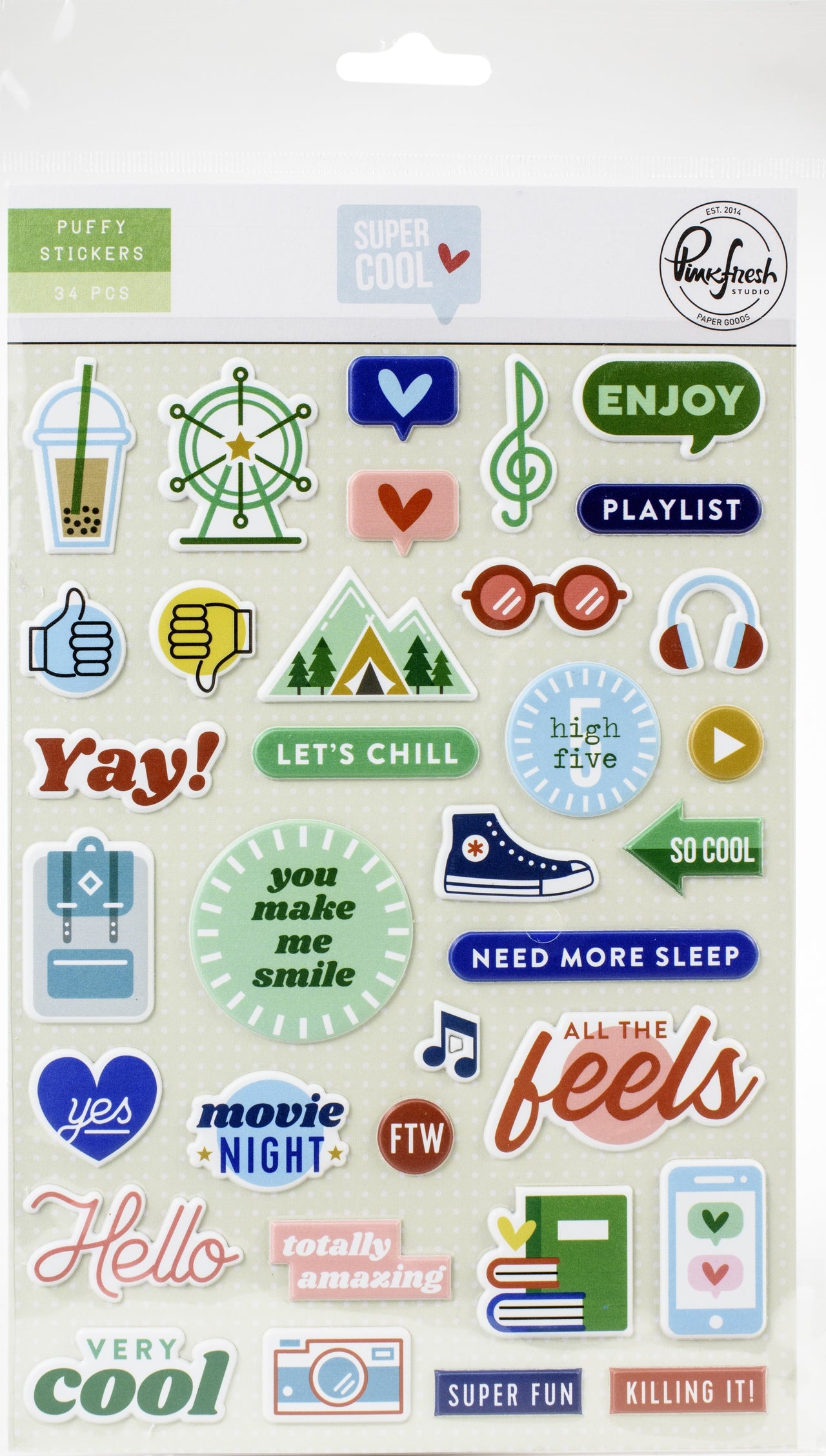 Pinkfresh Studio Pinkfresh Puffy Stickers - Super Cool