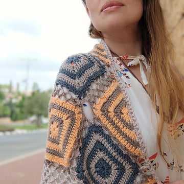 Maruv crochet boho shawl with tassels