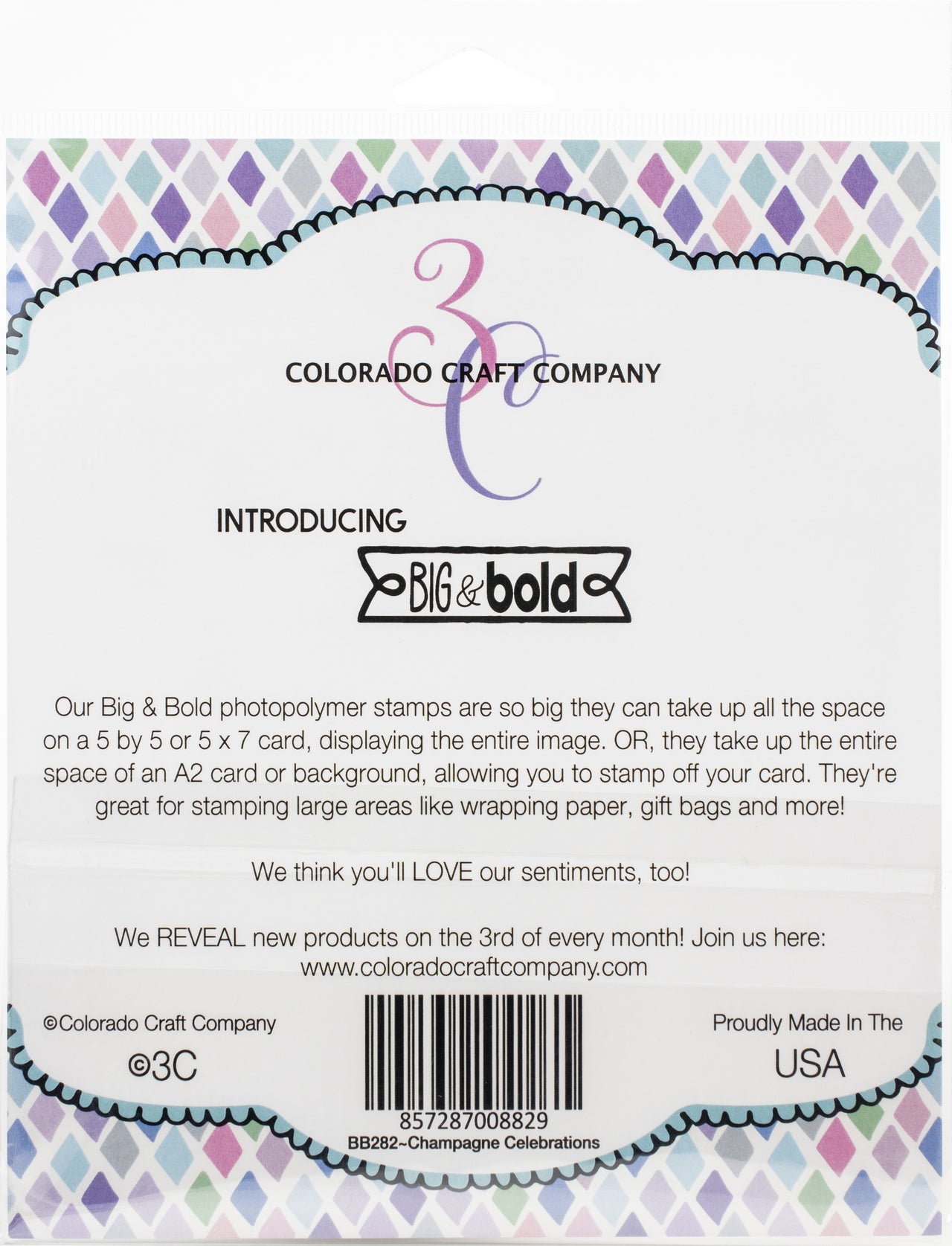 Colorado Craft Company Clear Stamps 6"X6" - Champagne Celebrations-Big & Bold