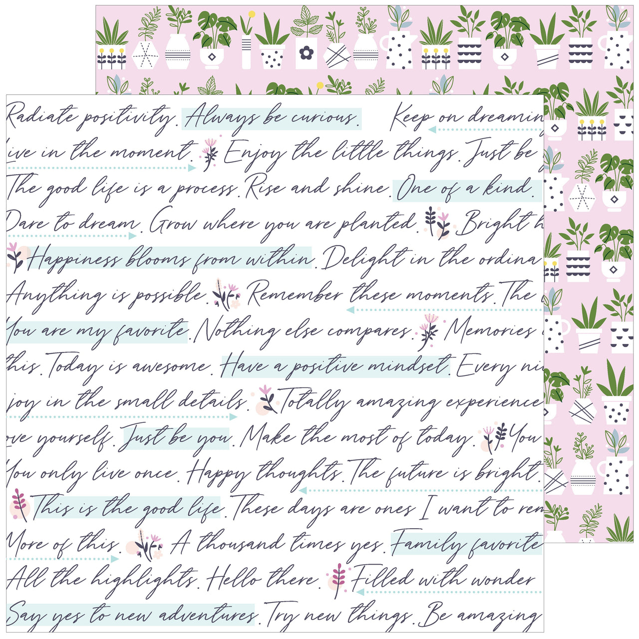 Pinkfresh Studio Noteworthy Double-Sided Cardstock 12"X12" 25/Pkg - Snippets
