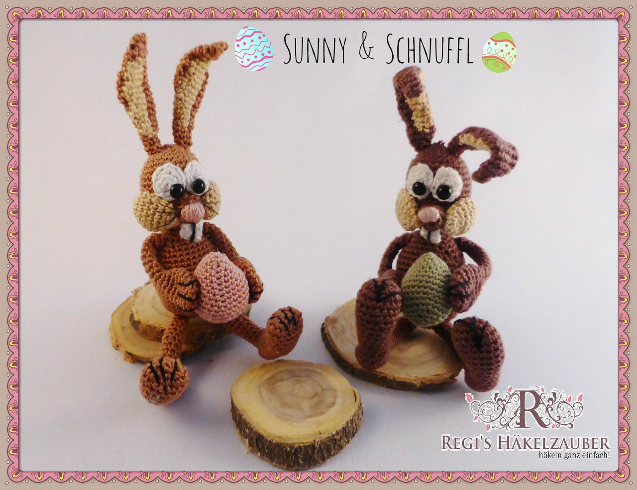 Süsse Osterhasen Sunny & Schnuffl Häkelanleitung