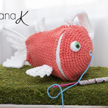 Fish Wristlet Yarn Holder Bag