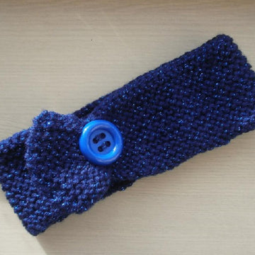 Blue Button Headband