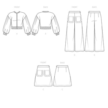 Simplicity Children's and Girls' Jacket, Pants and Skirt S9654 - Sewing Pattern