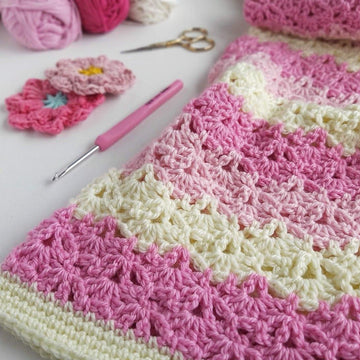 Lace Fan Stitch Baby Blanket