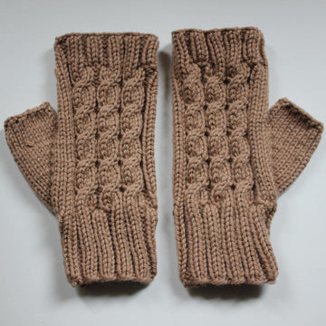Amberley Fingerless Gloves - knitted in the round