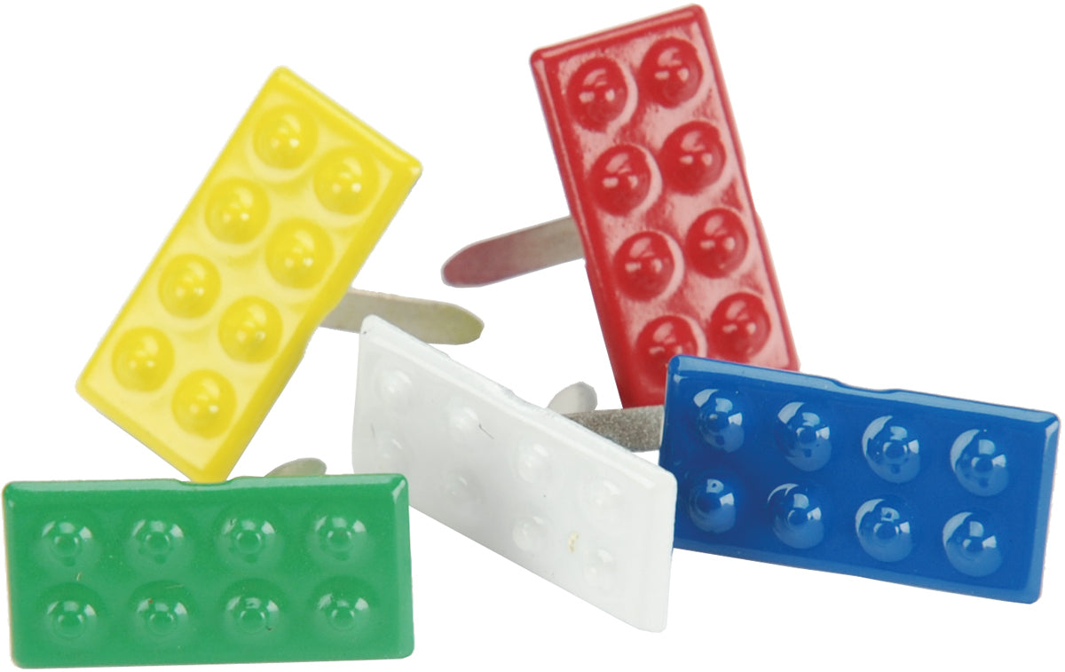 Eyelet Outlet Shape Brads 12/Pkg - Building Blocks