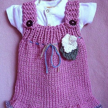671 KNITTING PATTERN, Rose Girl's dress, newborn to 6 yrs.