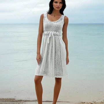 Crochet Beach Cover-Up - Boho Sleeveless Dress