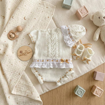 "Sweetpea" Gathered Lace set