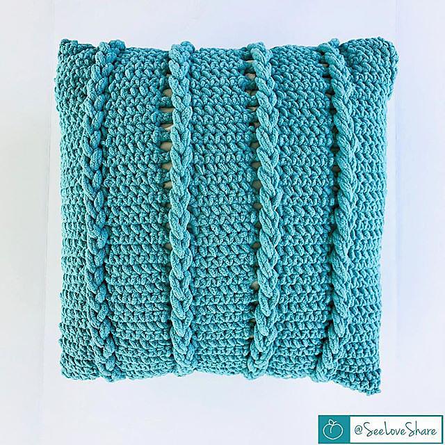Braided Crochet Pillow Cover