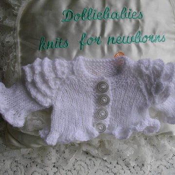 30. Micro Preemie-3 Month Girls Frill Sleeve Cardi