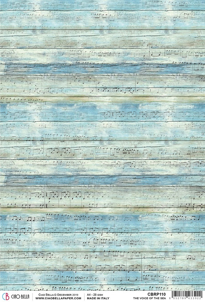 Ciao Bella Rice Paper Sheet A4 5/Pkg - The Voice Of The Sea, Sound Of Summer