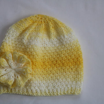 Ray of Sunshine Baby Hat with Flower.