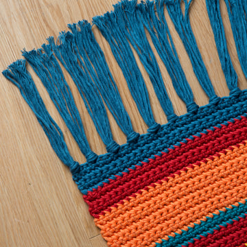 Striped Throw with Fringing in DMC Natura XL - 15407L/2 - Leaflet