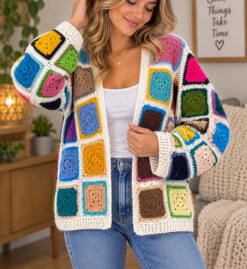 Granny Square Cardigan Crochet Pattern