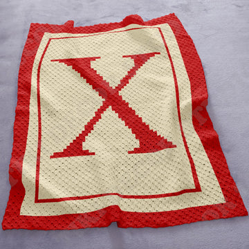 Name Letter X Baby Blanket CROCHET PATTERN C2C