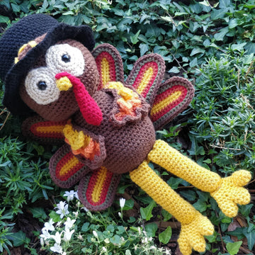 Thanksgiving Turkey with Pilgrim Hat Crochet Amigurumi