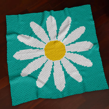 C2C Daisy Blanket Chamomile Graphghan Baby Bed Afghan CROCHET PATTERN Home Decor Afghan