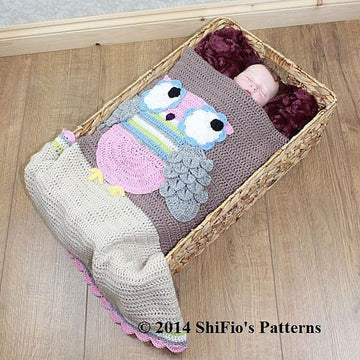 Hootie Tootie Owl Blanket Crochet Pattern #301