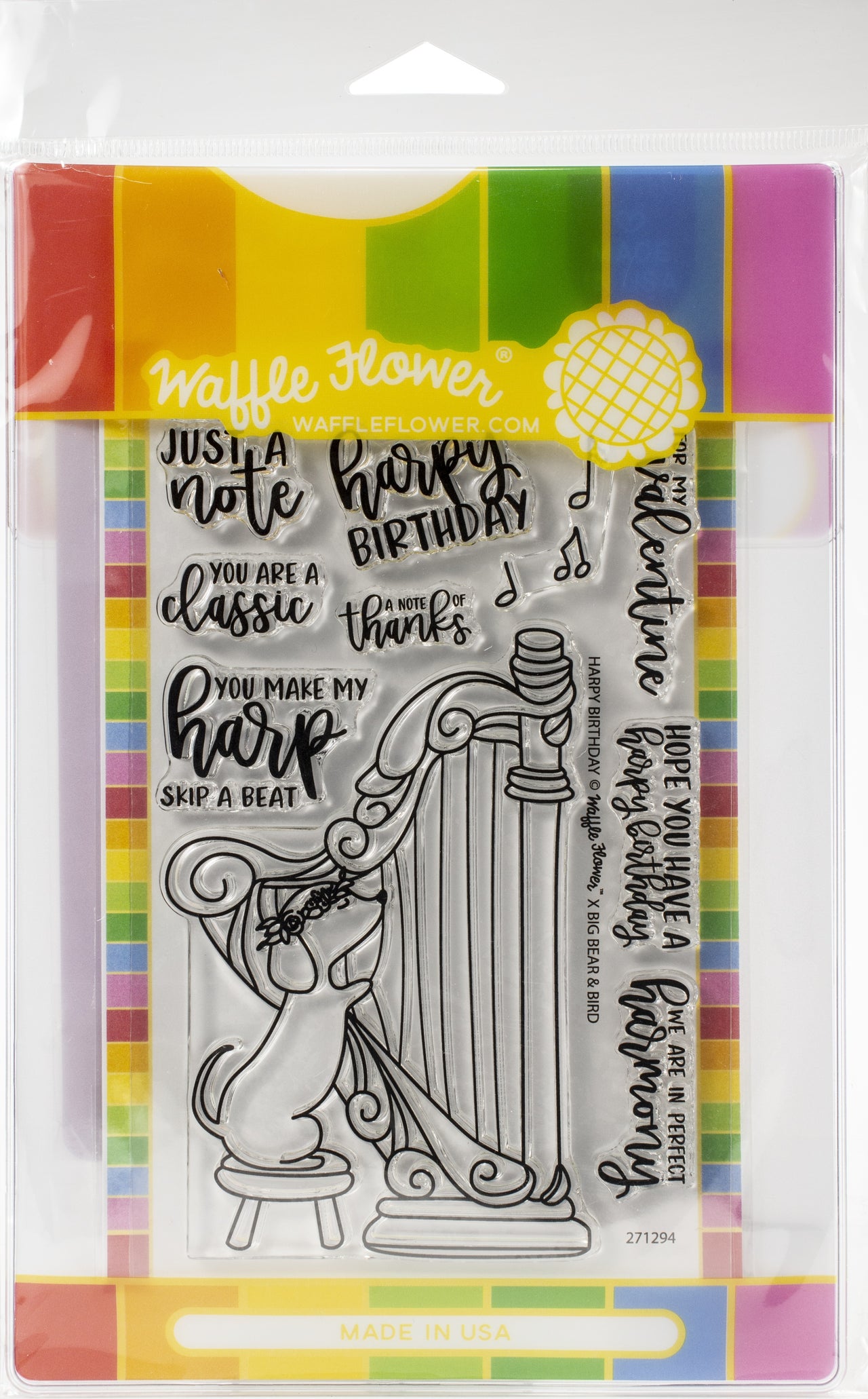 Waffle Flower Crafts Waffle Flower Stamp & Die Set - Harpy Birthday