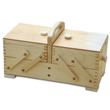 Sewandso Small Cantilever Sewing Box, Pine Wood