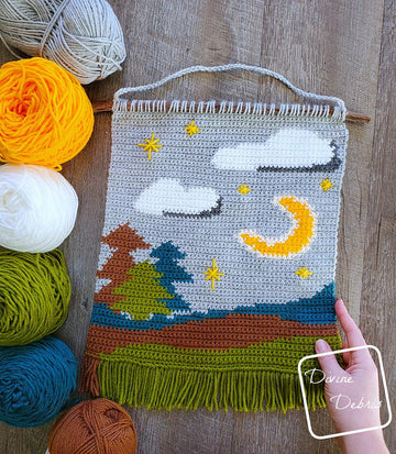 Moonlight Trees Wall Hanging