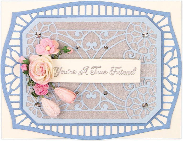 Spellbinders Flourished Fretwork Etched Die By Becca Feeken - Fluted Tracery