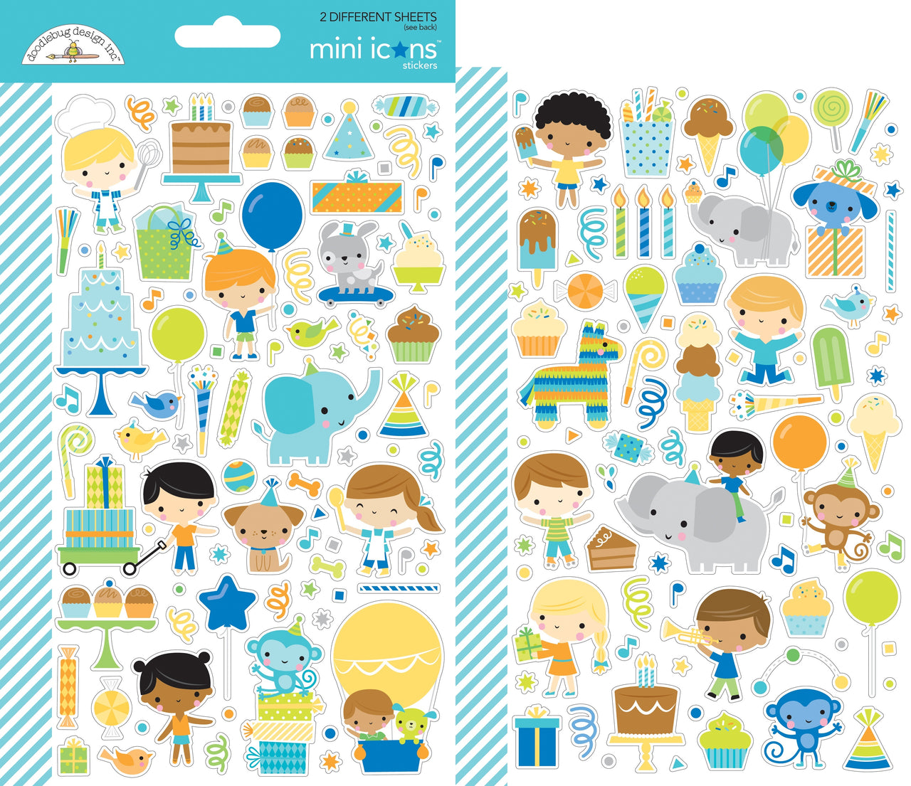 Doodlebug Dooblebug Mini Cardstock Stickers 2/Pkg - Party Time Icons