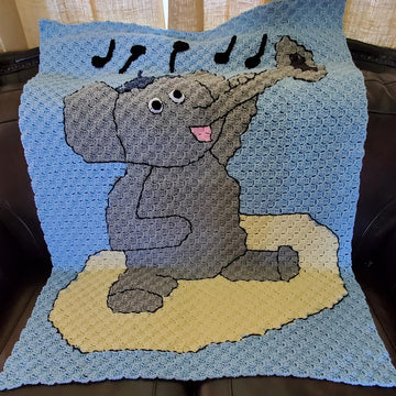 Miles the Elephant C2C Blanket