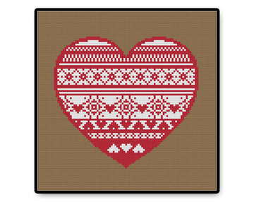 Folk Heart - Complete Cross Stitch Kit
