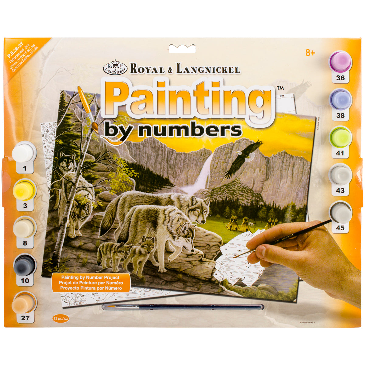 Royal Brush Junior Large Paint By Number Kit 15.25"X11.25" - Path Of The Wolf Spirit