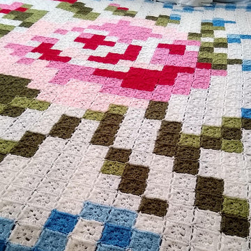 La Vie en Rose Afghan with Border