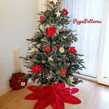Poinsettia Christmas Tree Skirt