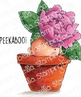 Stamping Bella Cling Stamps - Peony Baby In Pot