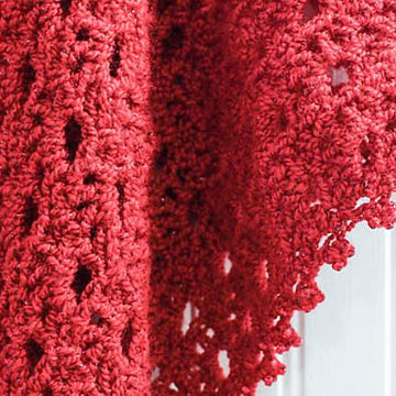 Lacy Shawl with Beaded Edging
