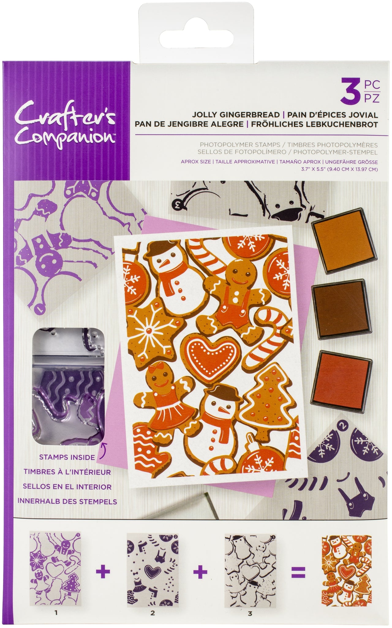 Crafter's Companion Background Layering Stamps - Jolly Gingerbread